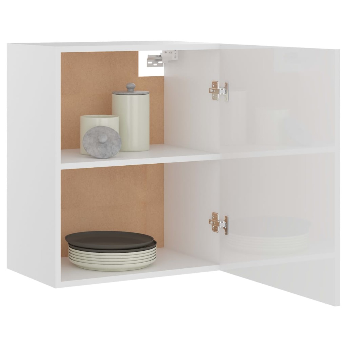vidaXL Ντουλάπι Κρεμαστό Γυαλιστερό Λευκό 50x31x60 εκ. Μοριοσανίδα