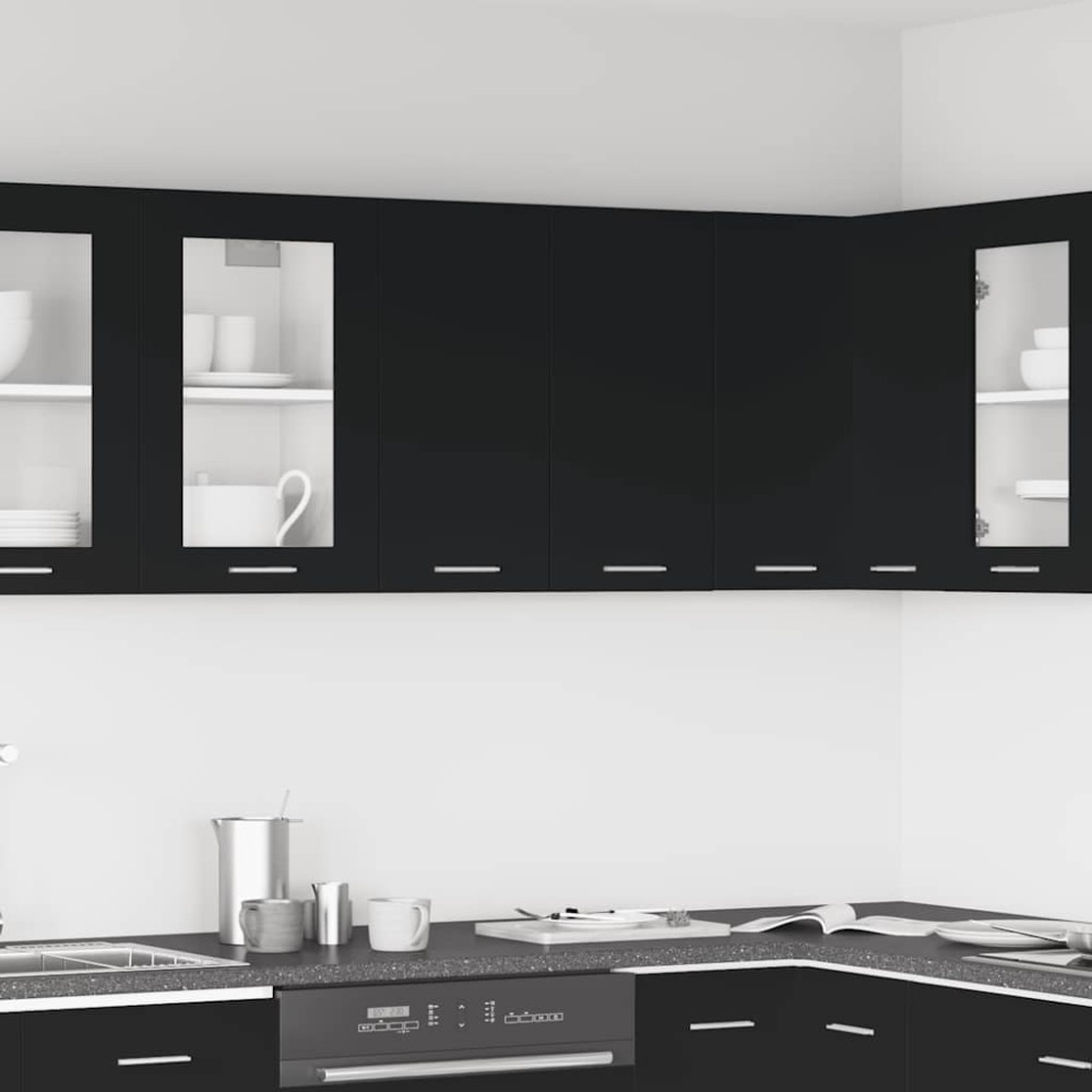 vidaXL Κρεμαστό Ντουλάπι "Lyon" Μαύρο 60x31x60 εκ. από Τεχνητό Ξύλο