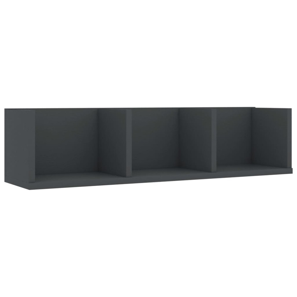 vidaXL Ράφι Τοίχου για CD Γκρι 75 x 18 x 18 εκ. από Επεξ. Ξύλο