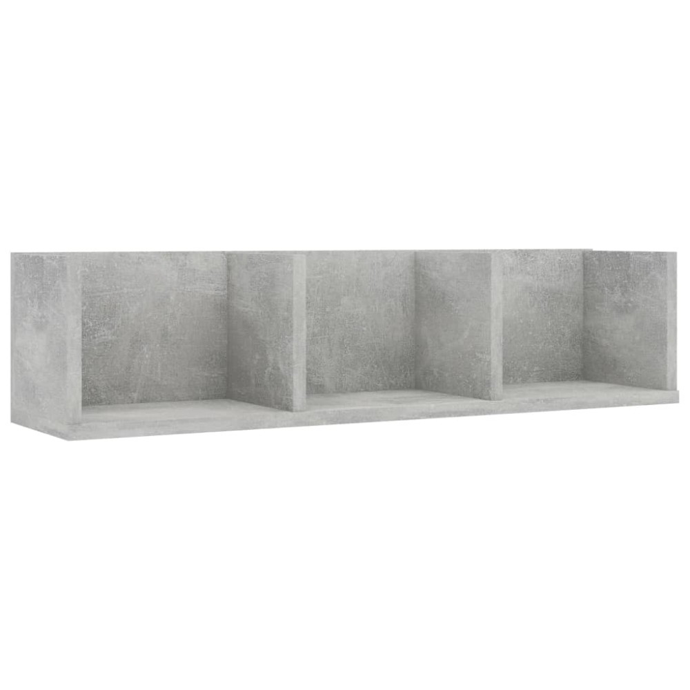 vidaXL Ράφι Τοίχου για CD Γκρι Σκυροδέματος 75x18x18εκ. από Επεξ. Ξύλο