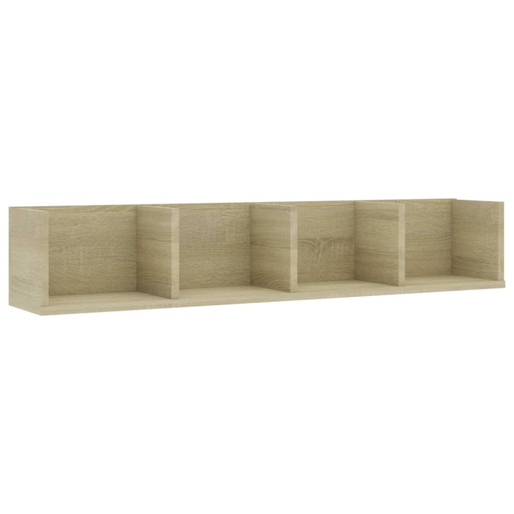 vidaXL Ράφι Τοίχου για CD Sonoma Δρυς 100 x 18 x 18 εκ. από Επεξ. Ξύλο