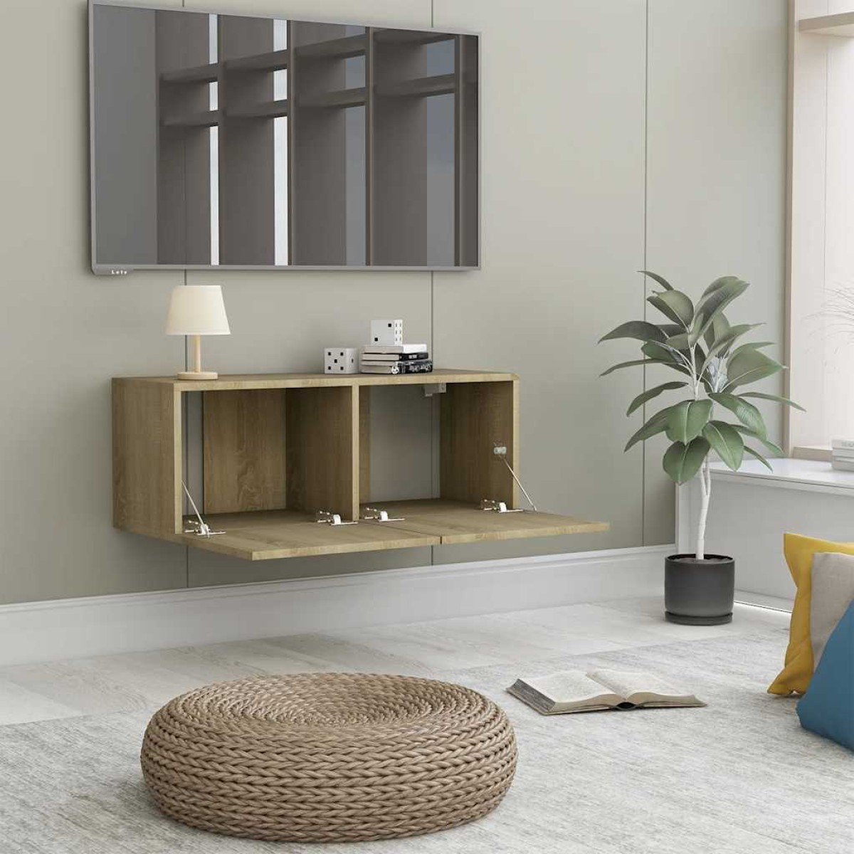 vidaXL Έπιπλο Τηλεόρασης Sonoma Δρυς 80 x 30 x 30 εκ. από Μοριοσανίδα