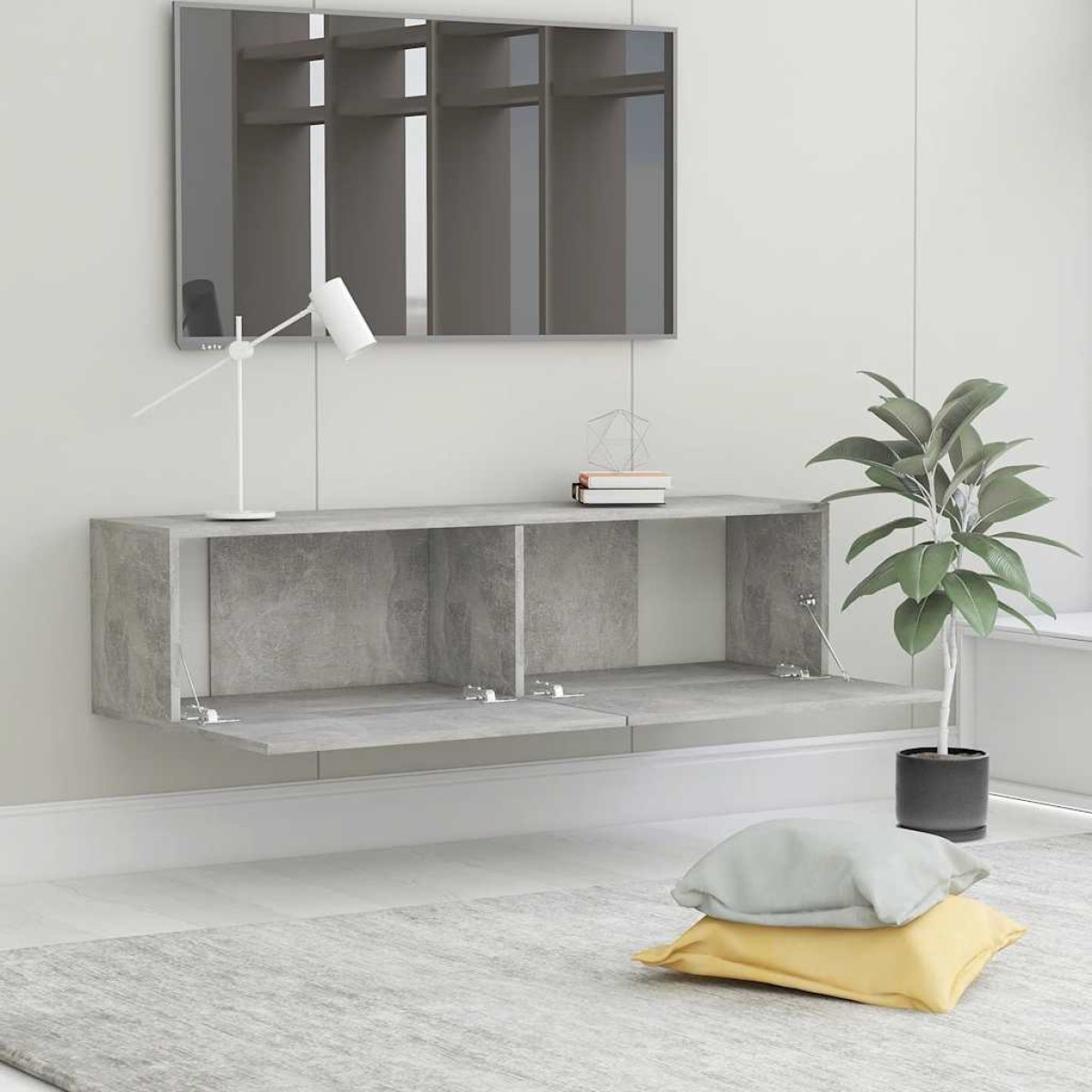 vidaXL Έπιπλο Τηλεόρασης Γκρι Σκυροδέματος 120x30x30 εκ. Μοριοσανίδα