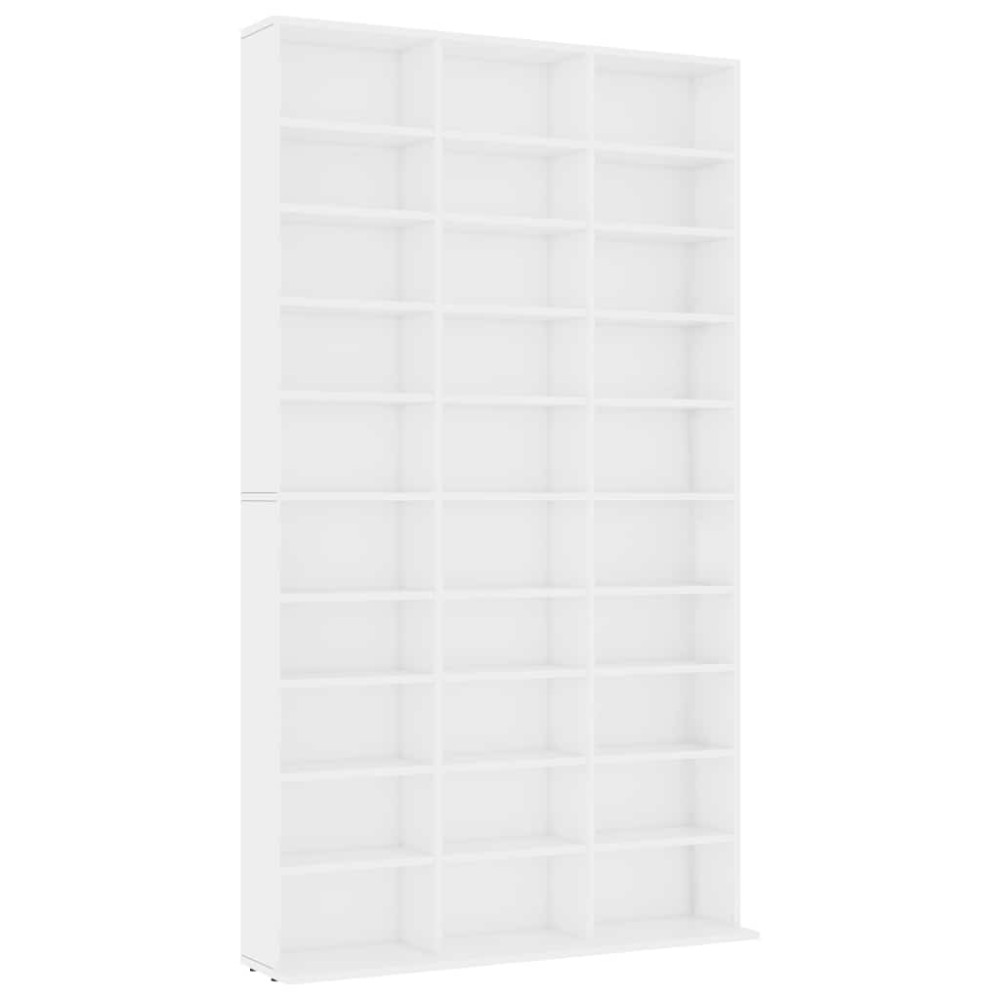 vidaXL Έπιπλο για CD Λευκό 102 x 23 x 177,5 εκ. από Επεξεργασμένο Ξύλο
