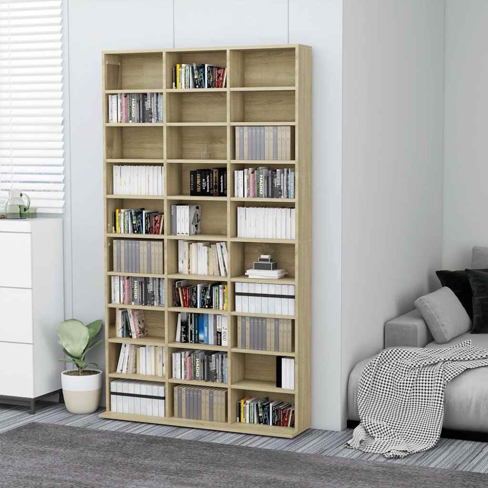 vidaXL Έπιπλο για CD Δρυς 102 x 23 x 177,5 εκ. από Επεξεργασμένο Ξύλο
