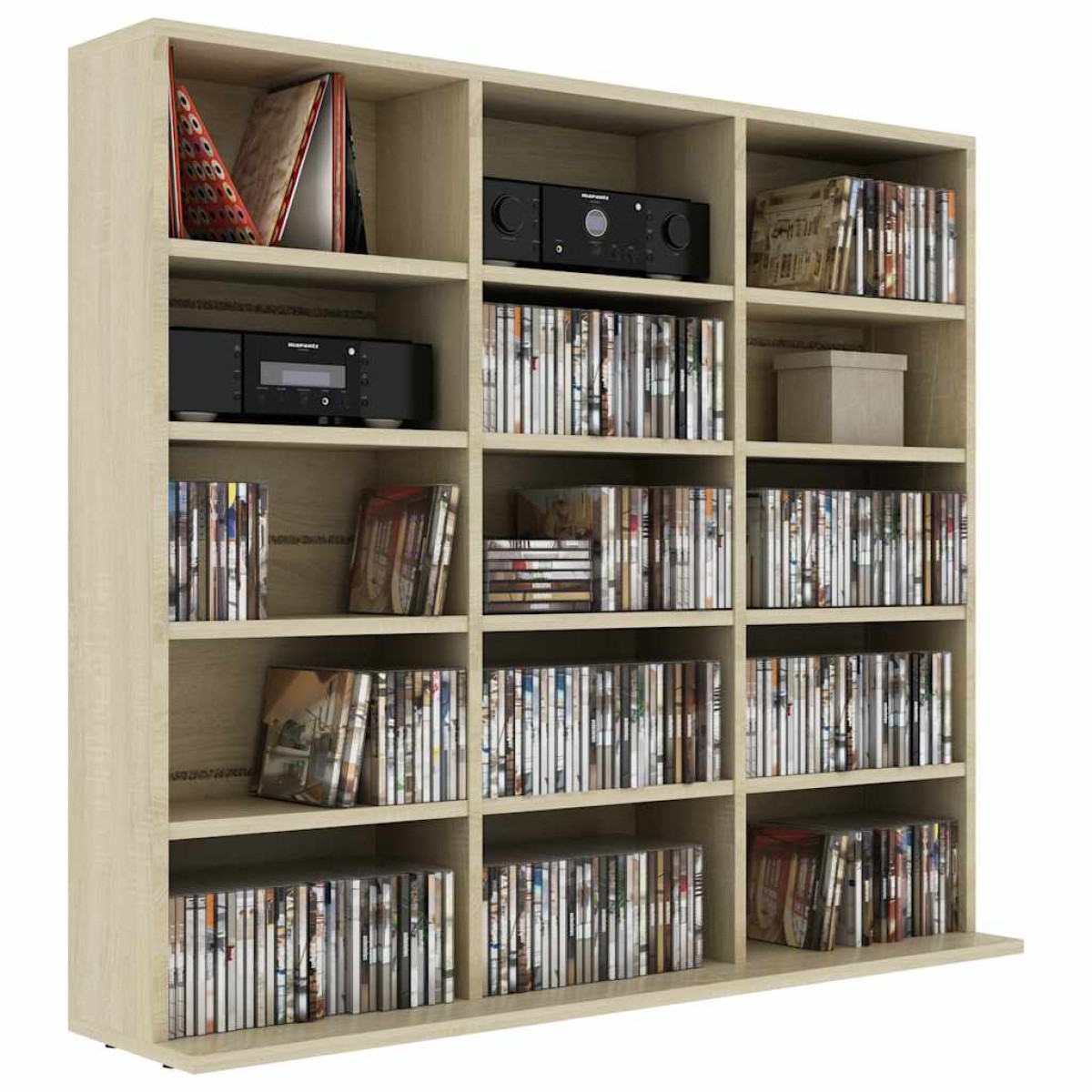 vidaXL Έπιπλο για CD Χρώμα Sonoma Δρυς 102x23x89,5 εκ. από Μοριοσανίδα