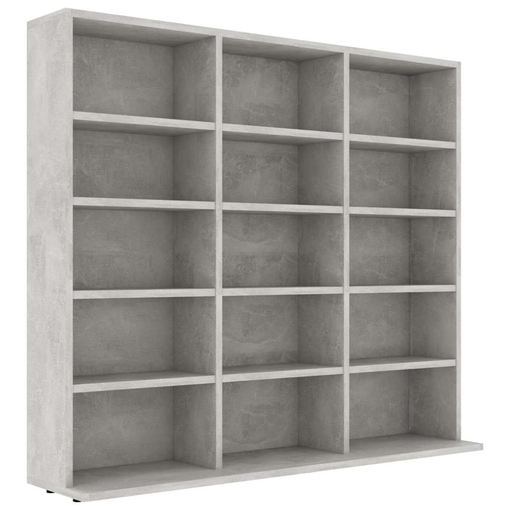 vidaXL Έπιπλο για CD Γκρι του Σκυροδέματος 100x23x89,5 εκ. Επεξ. Ξύλο