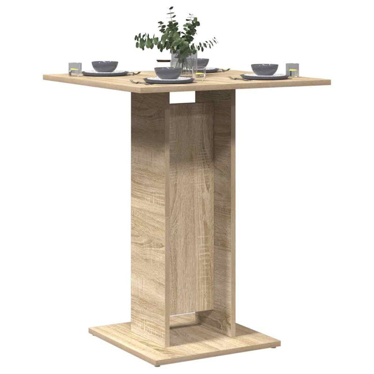 vidaXL Τραπέζι Bistro Χρώμα Sonoma Δρυς 60 x 60 x 75 εκ. Μοριοσανίδα