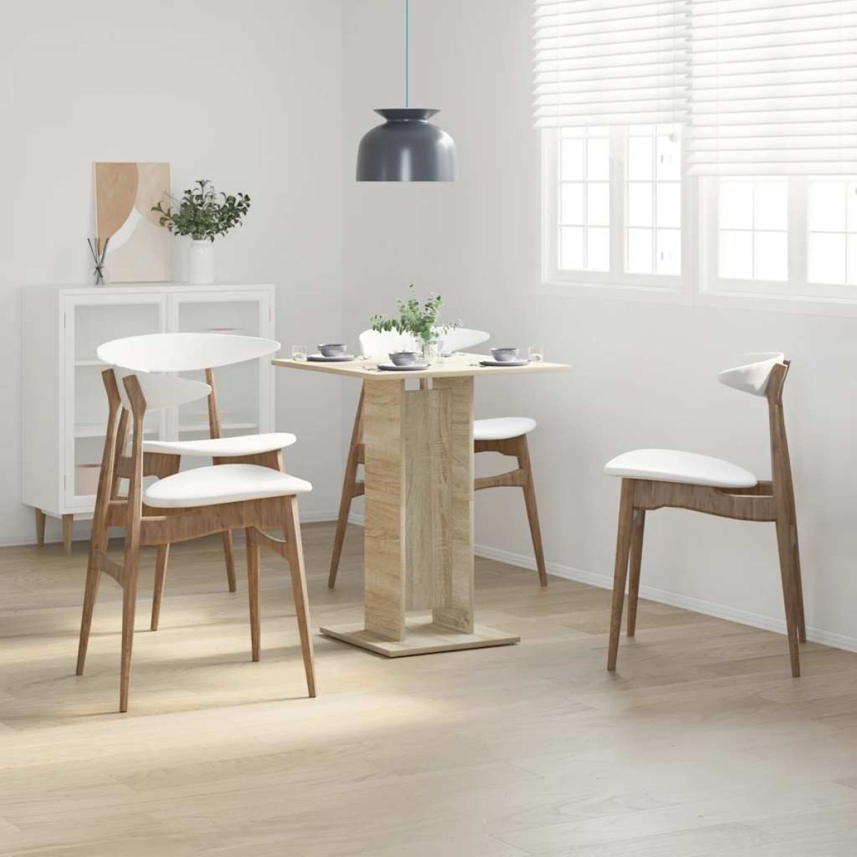 vidaXL Τραπέζι Bistro Χρώμα Sonoma Δρυς 60 x 60 x 75 εκ. Μοριοσανίδα