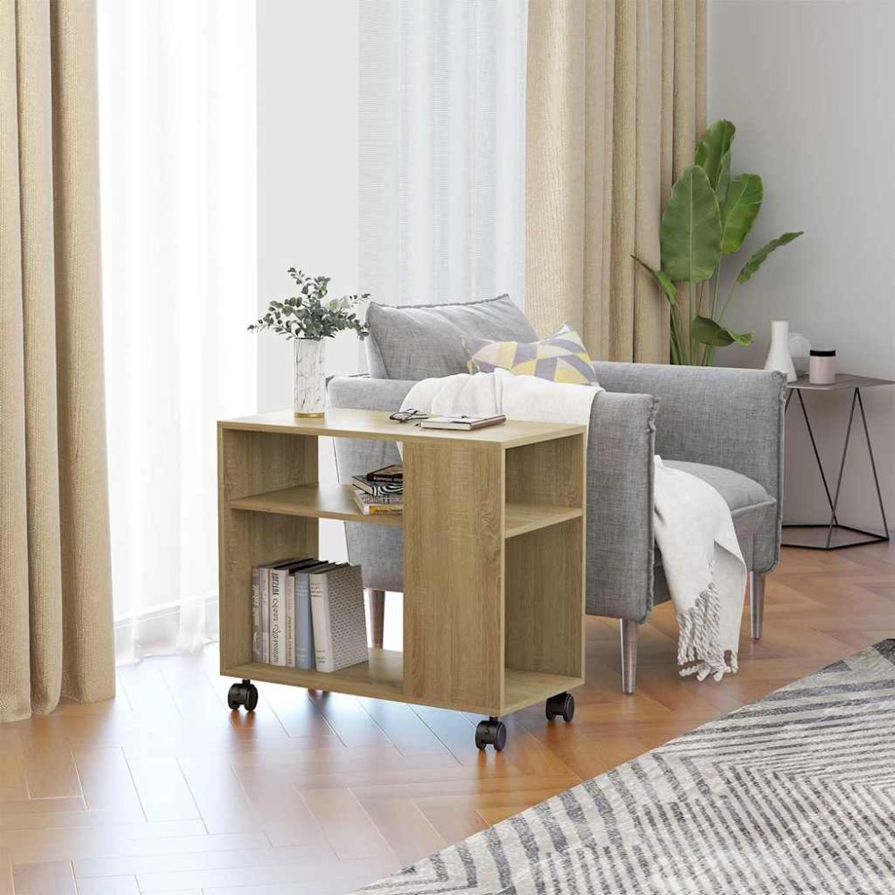 vidaXL Τραπέζι Βοηθητικό Sonoma Δρυς 70x35x60,5 εκ. Επεξεργασμένο Ξύλο