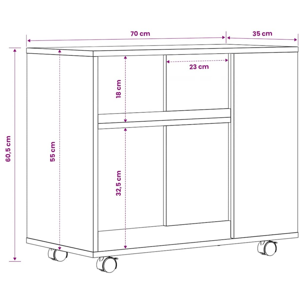 vidaXL Τραπέζι Βοηθητικό Sonoma Δρυς 70x35x55 εκ. Επεξεργασμένο Ξύλο