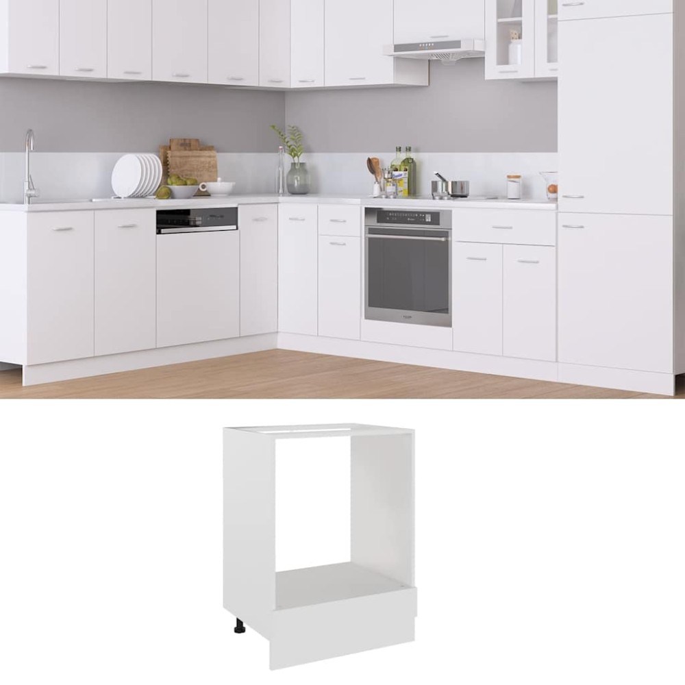 vidaXL Ντουλάπι Φούρνου "Riga" Λευκό 60x46x81,5 εκ. από Τεχνητό Ξύλο