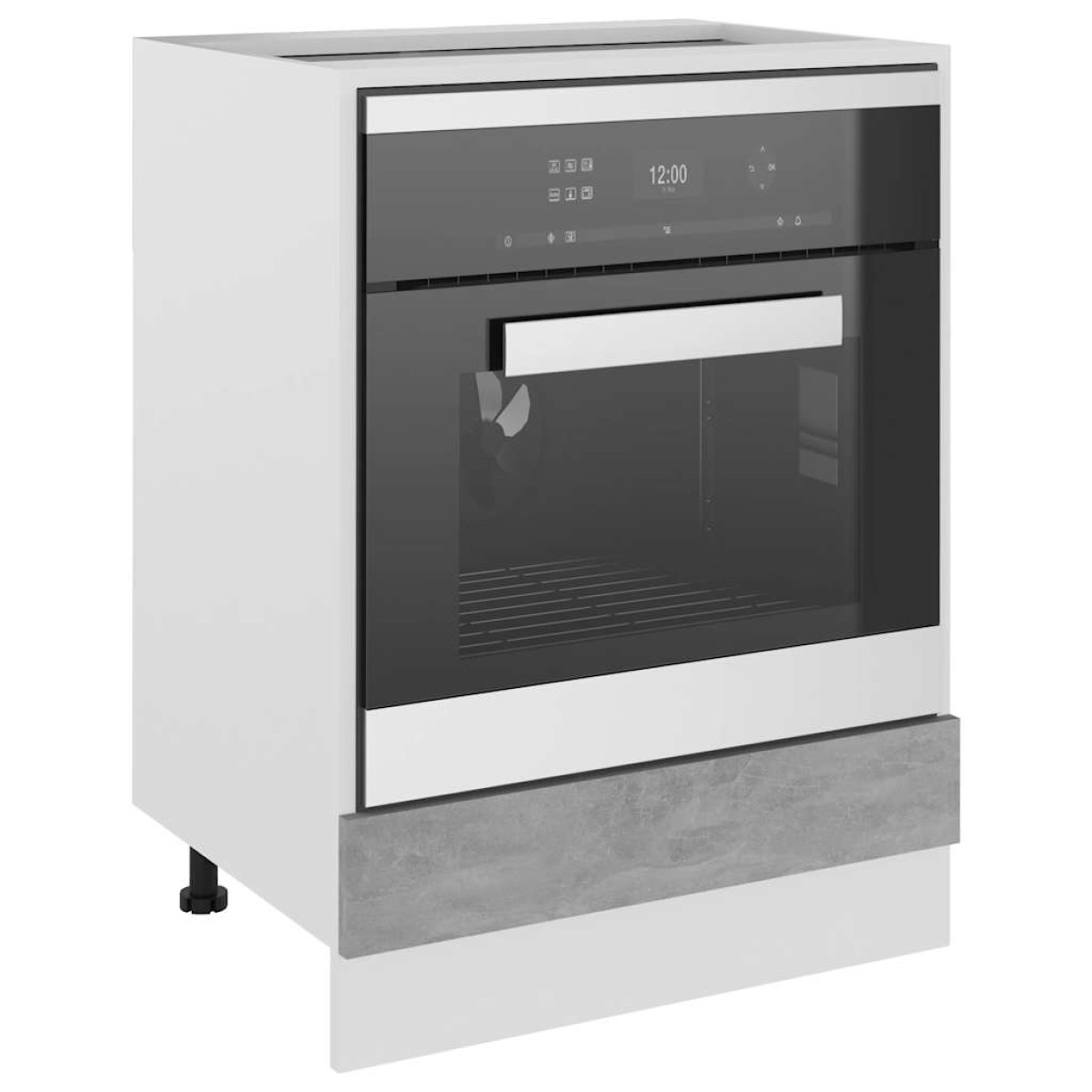 vidaXL Ντουλάπι για Φούρνο Γκρι Σκυροδέματος 60x46x81,5 εκ Μοριοσανίδα