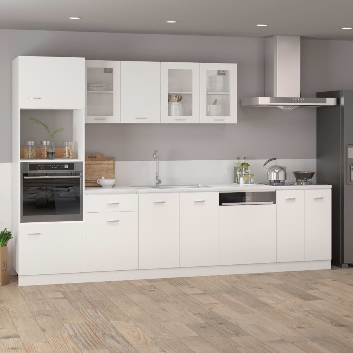 vidaXL Ντουλάπι Κρεμαστό με Τζάμι Λευκό 40x31x60 εκ. Μοριοσανίδα