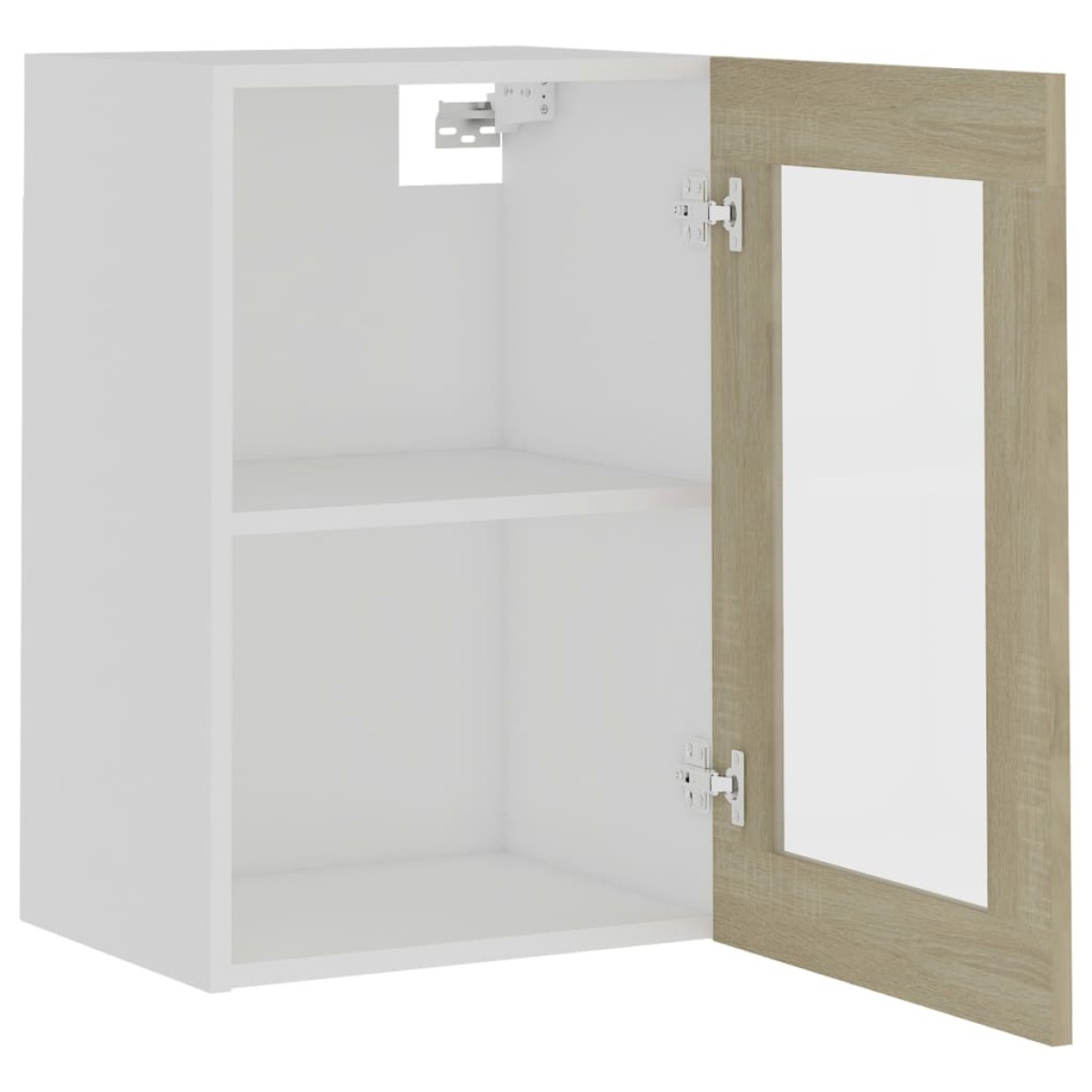 vidaXL Ντουλάπι Κρεμαστό με Τζάμι Sonoma Δρυς 40x31x60 εκ. Μοριοσανίδα