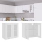 vidaXL Ντουλάπι Κρεμαστό με Τζάμι Λευκό 60x31x60 εκ. Μοριοσανίδα