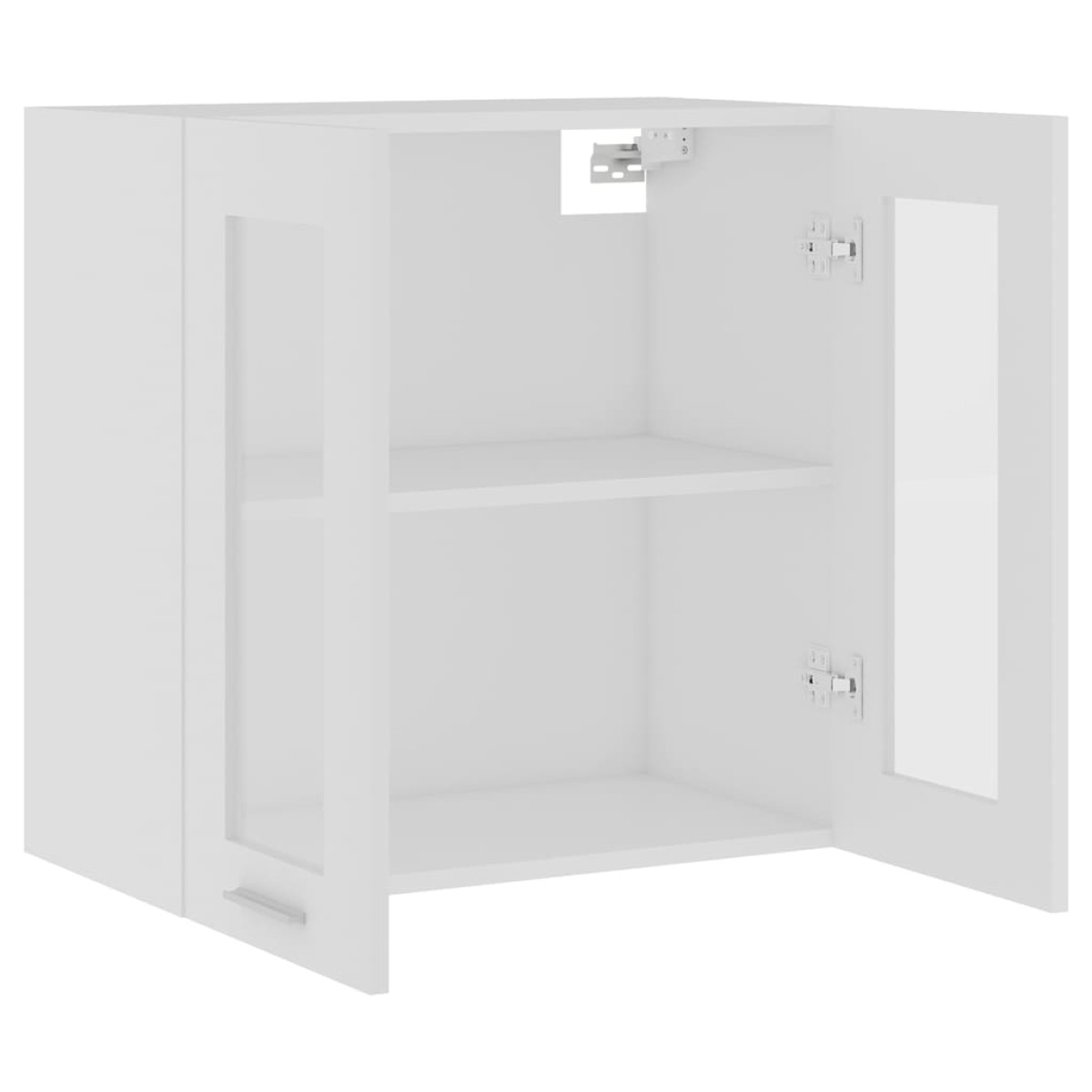 vidaXL Ντουλάπι Κρεμαστό με Τζάμι Λευκό 60x31x60 εκ. Μοριοσανίδα