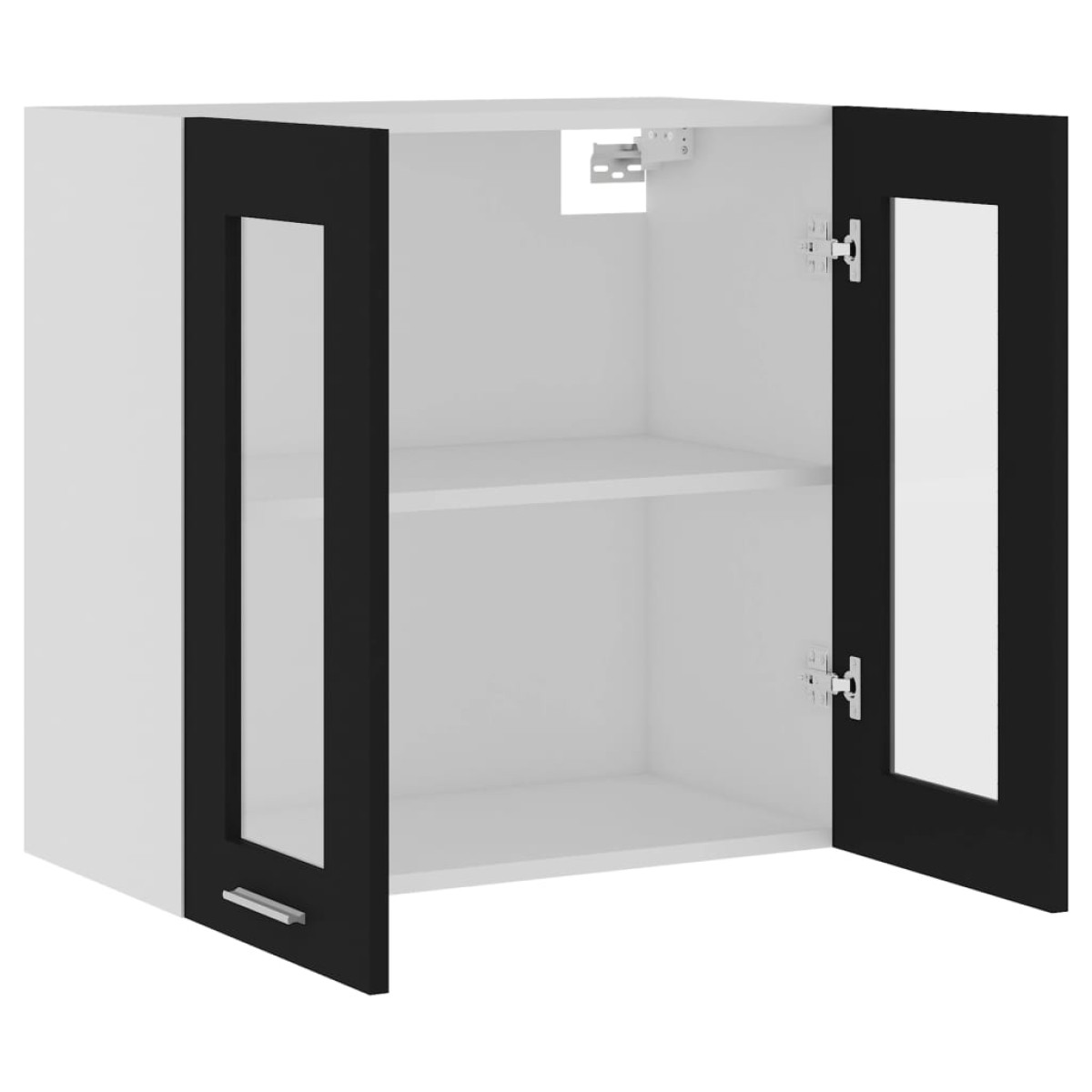 vidaXL Ντουλάπι Κρεμαστό με Τζάμι Μαύρο 60x31x60 εκ. Μοριοσανίδα