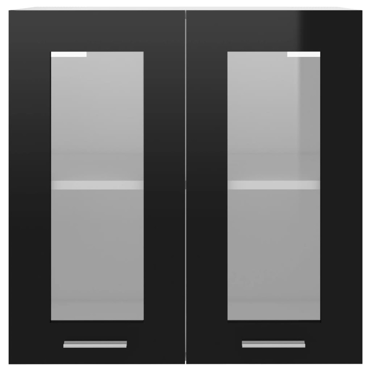 vidaXL Ντουλάπι Κρεμαστό με Τζάμι Μαύρο 60x31x60 εκ. Μοριοσανίδα