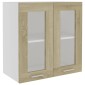 vidaXL Ντουλάπι Κρεμαστό με Τζάμι Sonoma Δρυς 60x31x60 εκ. Μοριοσανίδα