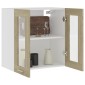 vidaXL Ντουλάπι Κρεμαστό με Τζάμι Sonoma Δρυς 60x31x60 εκ. Μοριοσανίδα