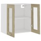 vidaXL Ντουλάπι Κρεμαστό με Τζάμι Sonoma Δρυς 60x31x60 εκ. Μοριοσανίδα