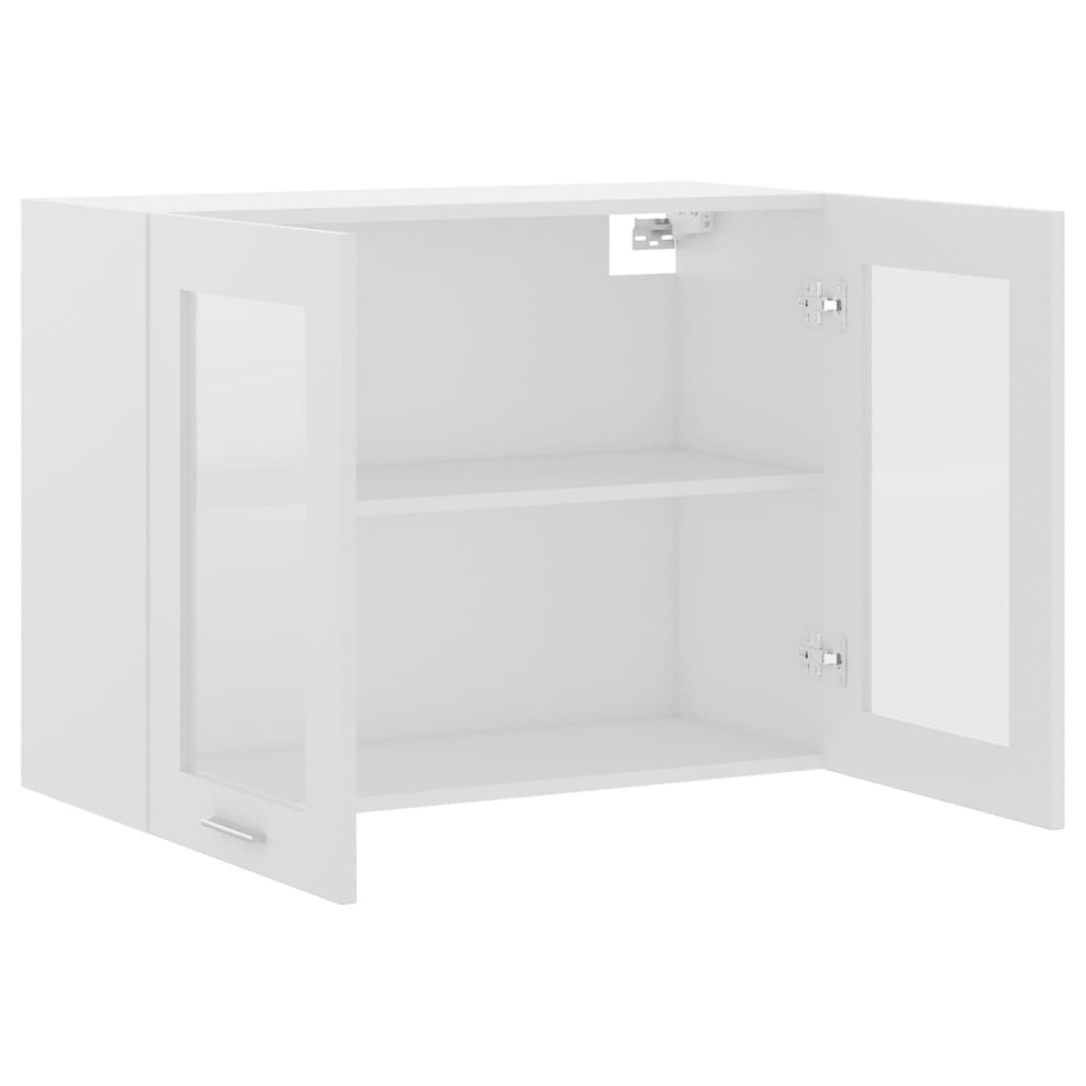 vidaXL Ντουλάπι Κρεμαστό με Τζάμι Λευκό 80x31x60 εκ. Μοριοσανίδα
