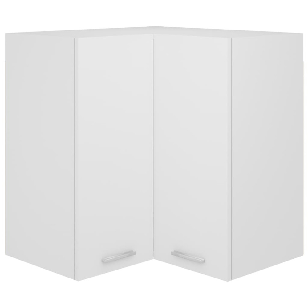vidaXL Κρεμαστό Γωνιακό Ντουλάπι "Lyon" Λευκό 57x57x60 εκ. από Τεχνητό Ξύλο