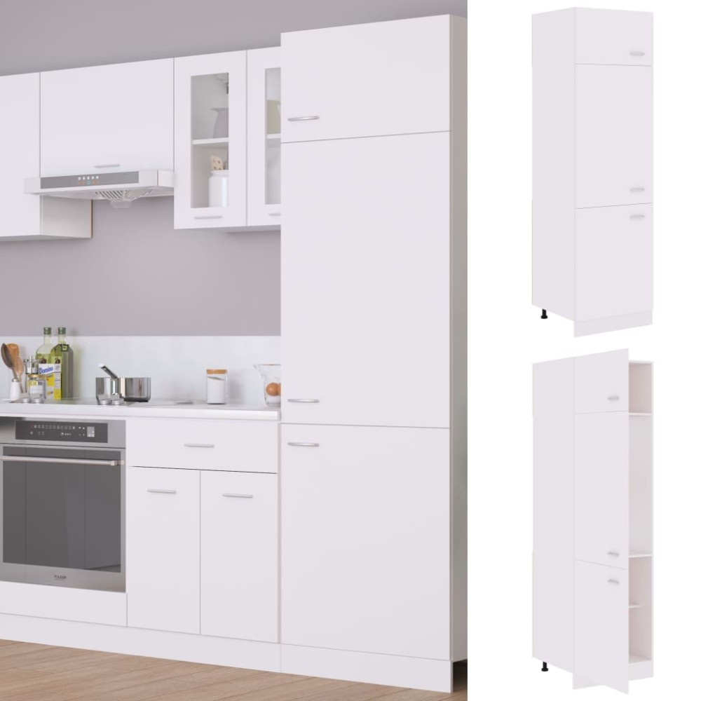 vidaXL Ντουλάπι Ψυγείου "Lyon" Λευκό 60x57x207 εκ. από Τεχνητό Ξύλο
