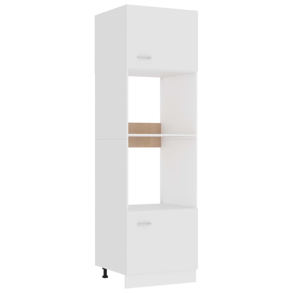 vidaXL Ντουλάπι Μικροκυμάτων "Lyon" Λευκό 60x57x207 εκ. από Τεχνητό Ξύλο