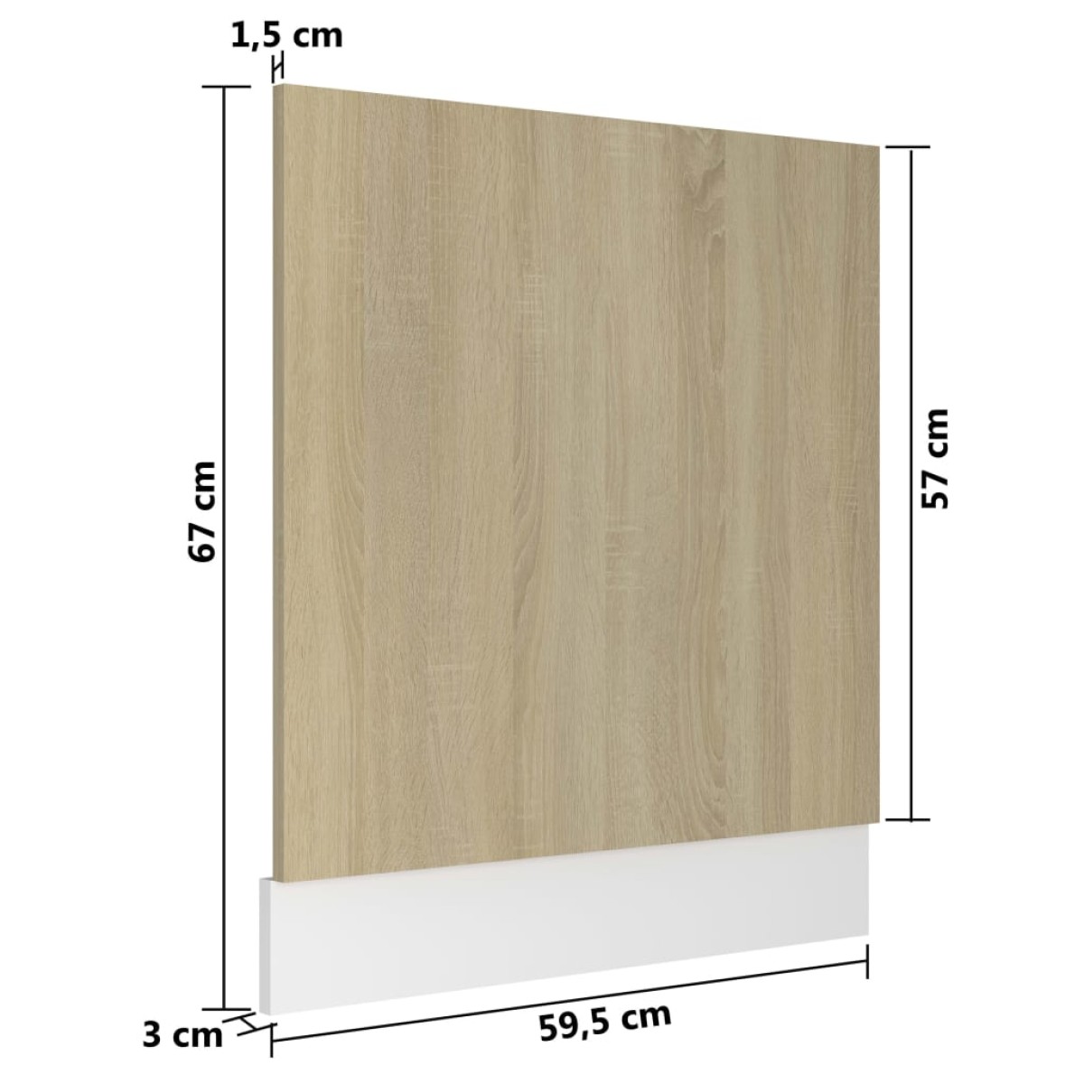 vidaXL Πρόσοψη Πλυντηρίου Πιάτων Sonoma Δρυς 59,5x3x67 εκ. Μοριοσανίδα
