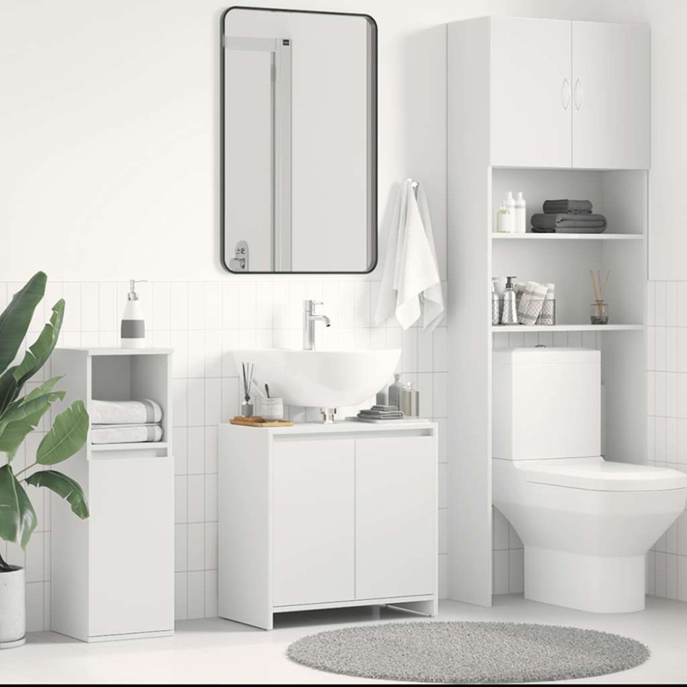 vidaXL Ντουλάπι Νιπτήρα Λευκό 60 x 33 x 61 εκ. από Επεξ. Ξύλο
