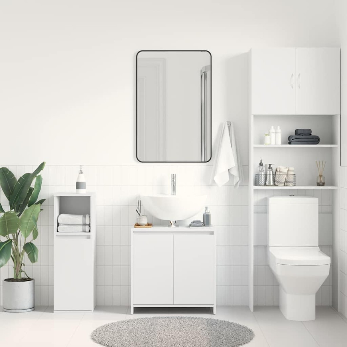 vidaXL Ντουλάπι Νιπτήρα Λευκό 60 x 33 x 61 εκ. από Μοριοσανίδα