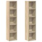 vidaXL Έπιπλα για CD 2 τεμ. Sonoma Δρυς 21x16x93,5 εκ. από Μοριοσανίδα