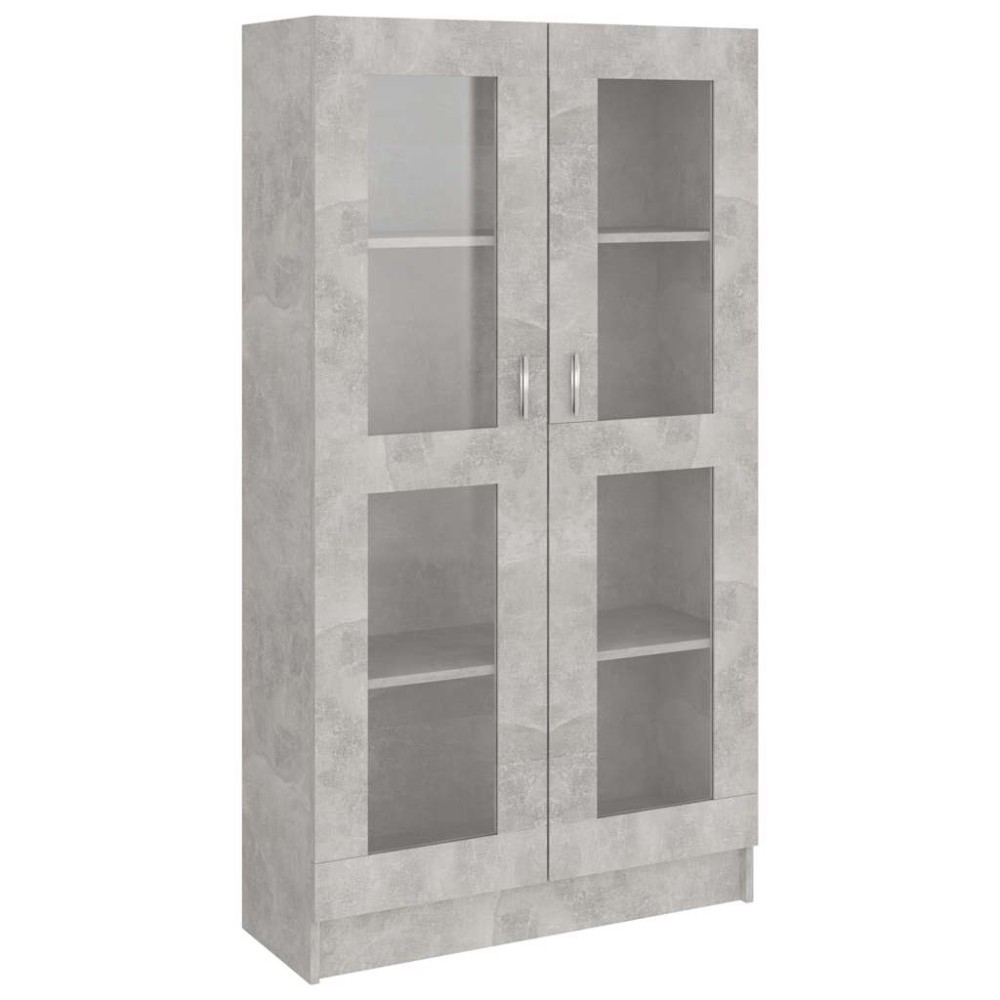 vidaXL Βιτρίνα Γκρι του Σκυροδέματος 82,5 x 30,5 x 150 εκ. Επεξ. Ξύλο