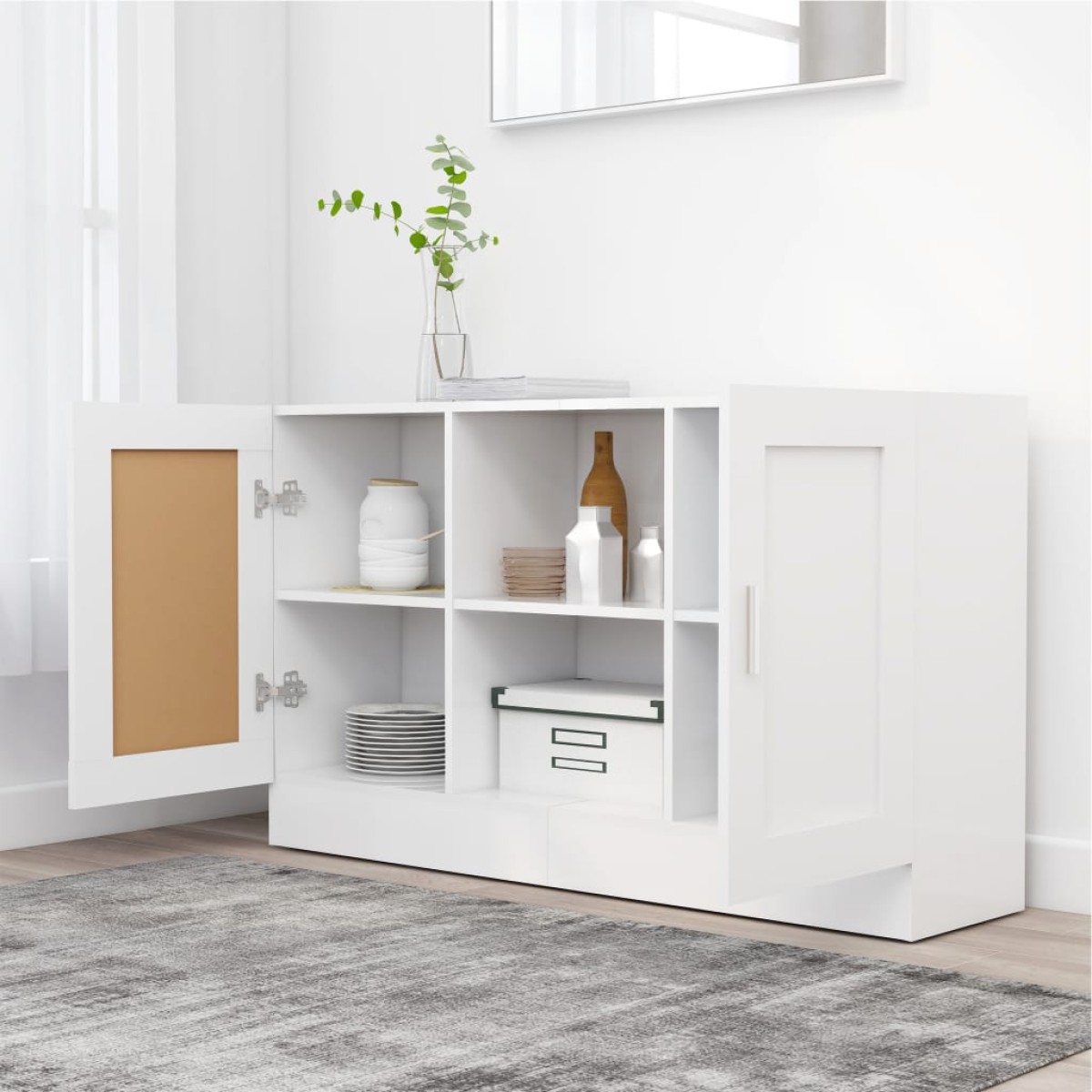 vidaXL Μπουφές Λευκός 120 x 30,5 x 70 εκ. από Μοριοσανίδα