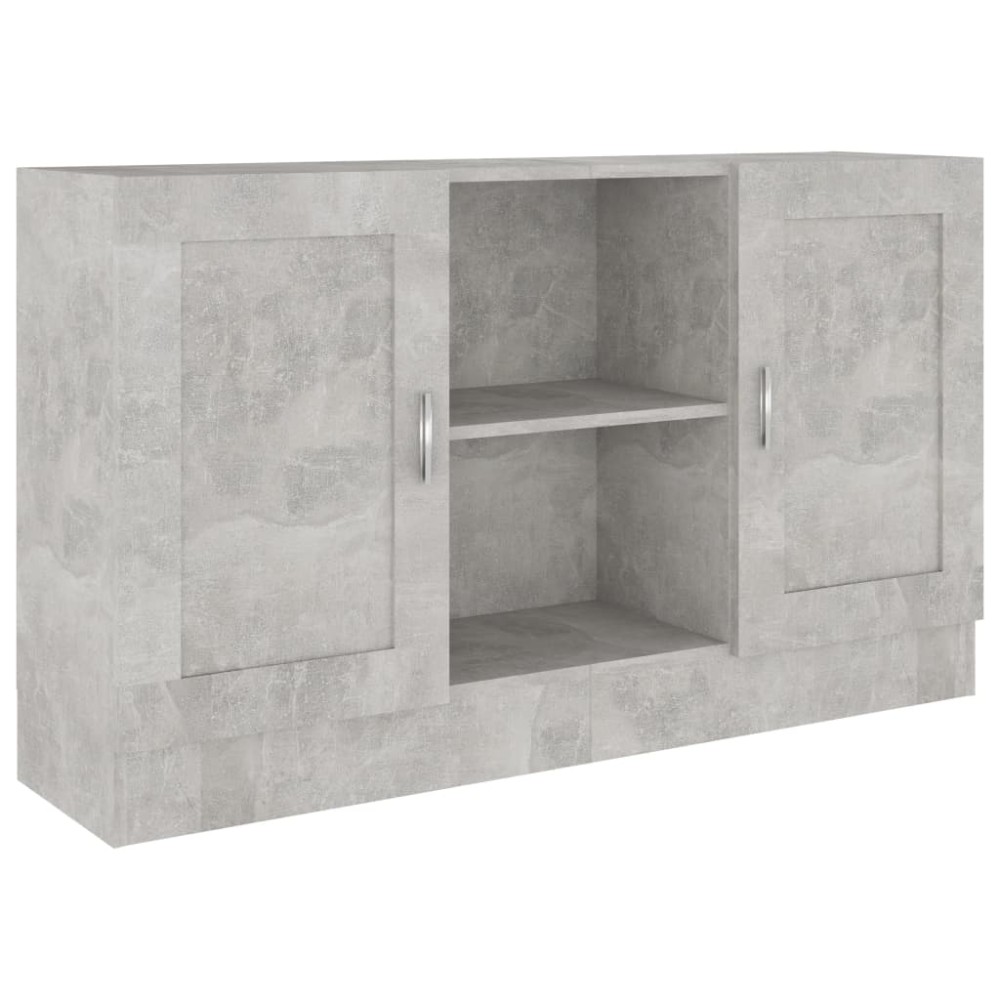 vidaXL Μπουφές Γκρι Σκυροδέματος 120 x 30,5 x 70 εκ. από Επεξ. Ξύλο