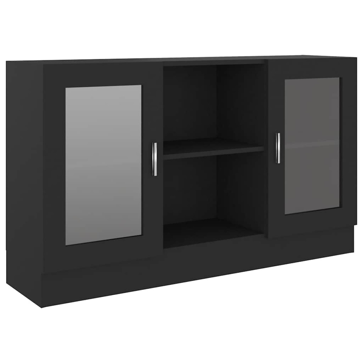 vidaXL Βιτρίνα Μαύρη 120 x 30,5 x 70 εκ. από Μοριοσανίδα