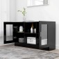vidaXL Βιτρίνα Μαύρη 120 x 30,5 x 70 εκ. από Μοριοσανίδα