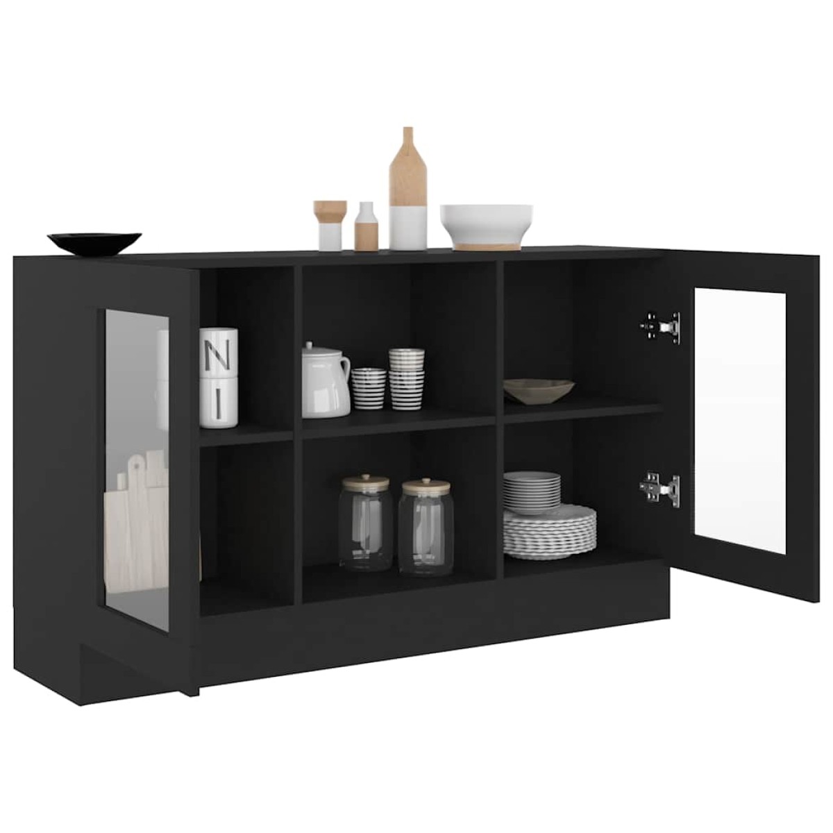 vidaXL Βιτρίνα Μαύρη 120 x 30,5 x 70 εκ. από Μοριοσανίδα