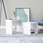vidaXL Σετ Τραπεζάκια Σαλονιού Λευκά 48 x 30 x 45 εκ. από Μοριοσανίδα
