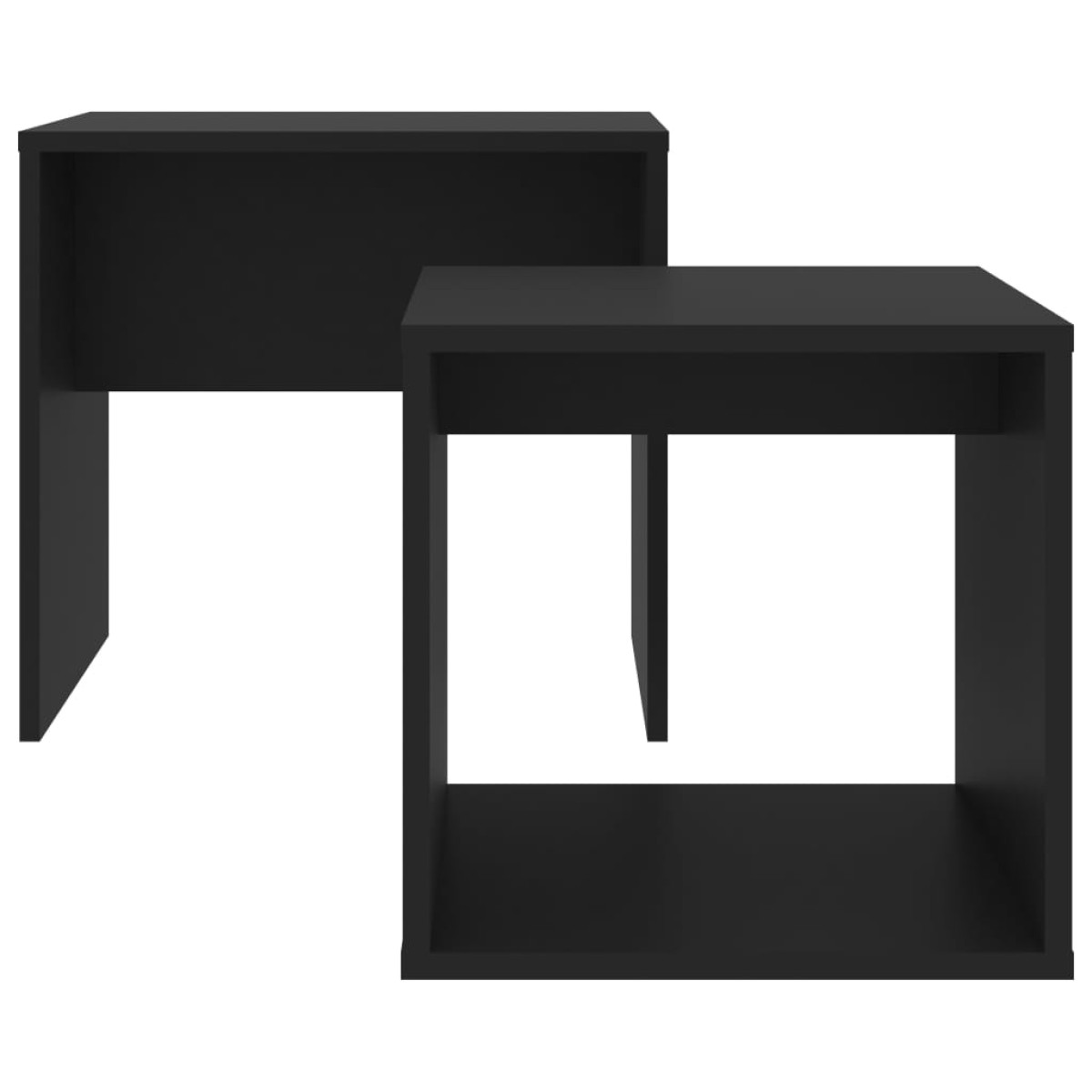 vidaXL Σετ Τραπεζάκια Σαλονιού Μαύρα 48 x 30 x 45 εκ. από Μοριοσανίδα