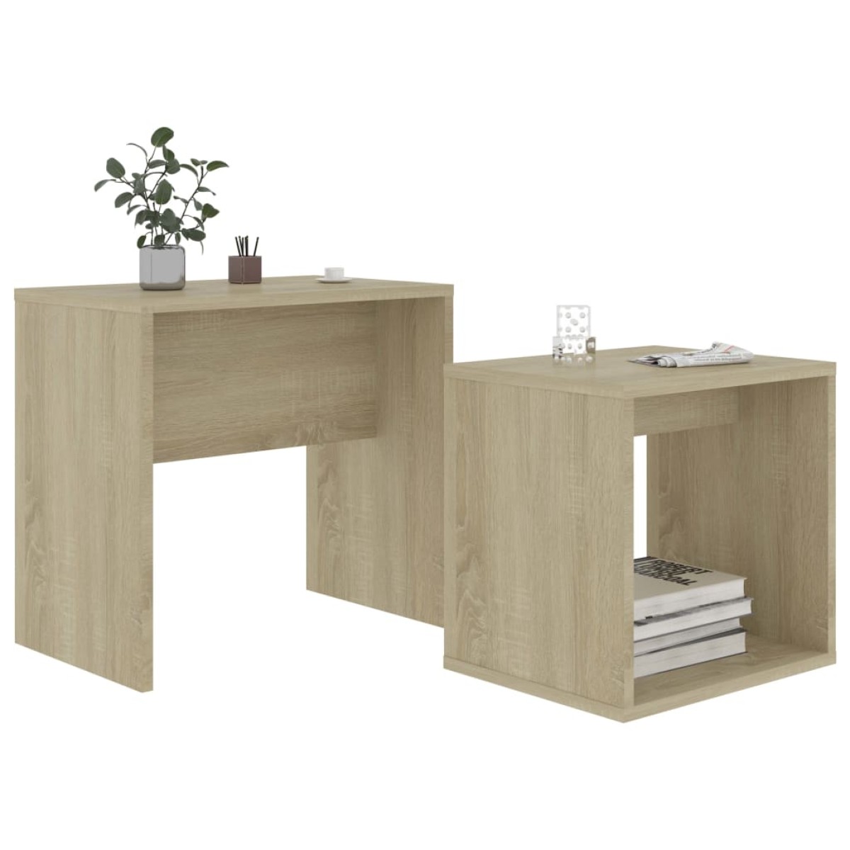vidaXL Σετ Τραπεζάκια Σαλονιού Sonoma Δρυς 48x30x45 εκ. Μοριοσανίδα