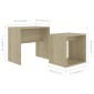 vidaXL Σετ Τραπεζάκια Σαλονιού Sonoma Δρυς 48x30x45 εκ. Μοριοσανίδα