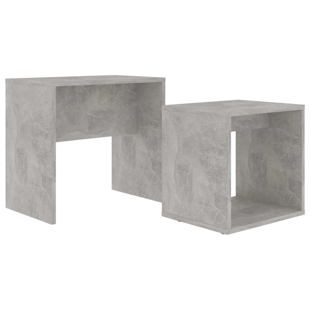 vidaXL Σετ Τραπεζάκια Σαλονιού Γκρι Σκυροδ. 48x30x45 εκ. Επεξ. Ξύλο
