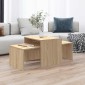 vidaXL Σετ Τραπεζάκια Σαλονιού Sonoma Δρυς 100x48x40 εκ. Μοριοσανίδα