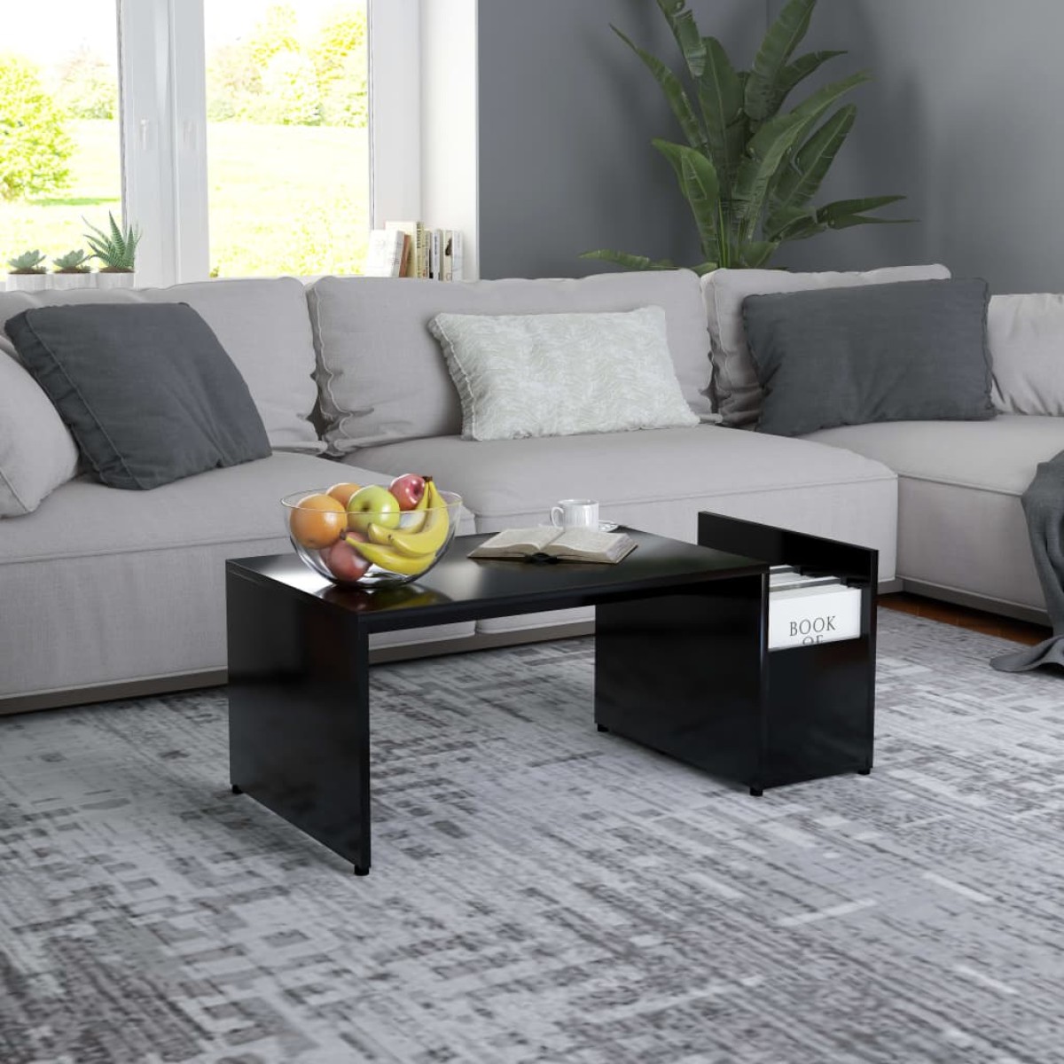 vidaXL Τραπεζάκι Σαλονιού Μαύρο 90 x 45 x 35 εκ. από Μοριοσανίδα