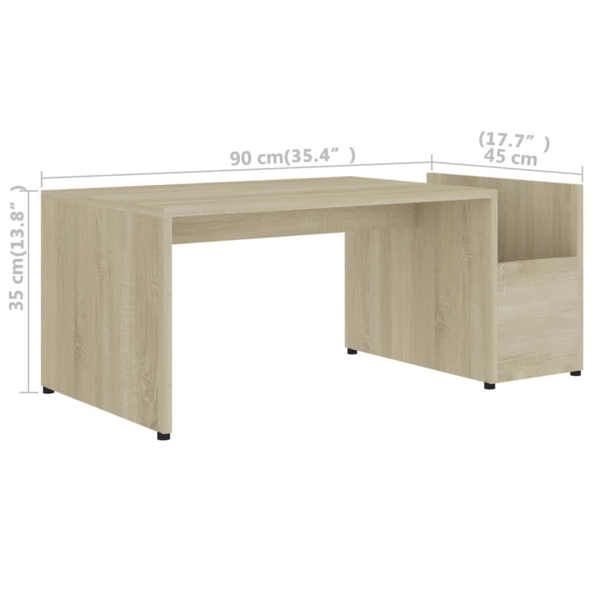 vidaXL Τραπεζάκι Σαλονιού Sonoma Δρυς 90x45x35 εκ. από Μοριοσανίδα