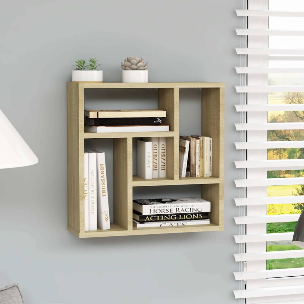 vidaXL Ραφιέρα Τοίχου Sonoma Δρυς 45 x 16 x 45 εκ. από Επεξ. Ξύλο