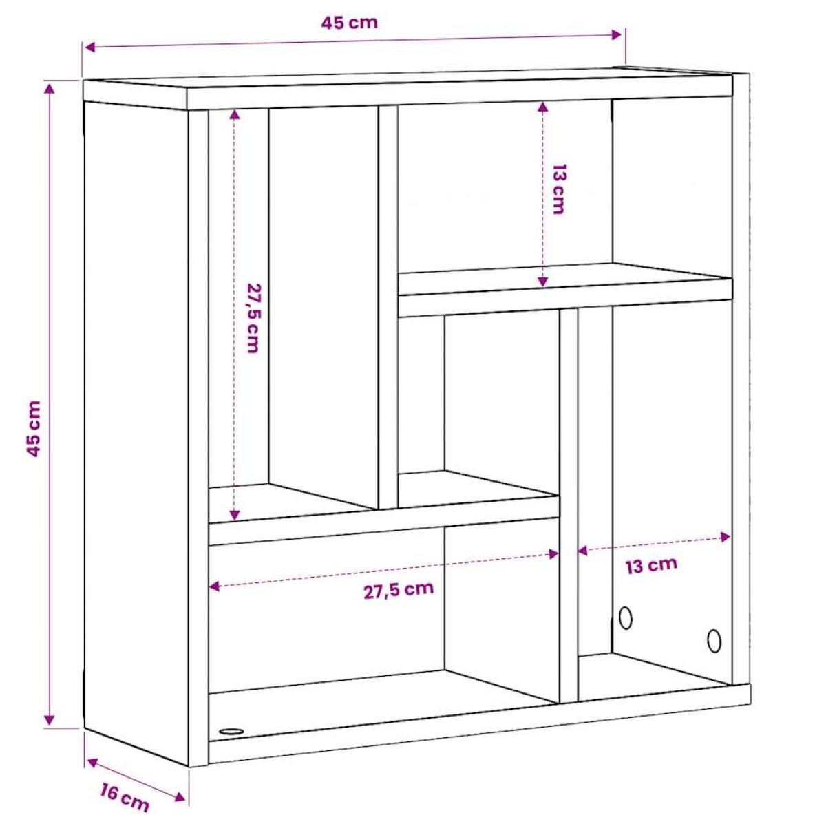 vidaXL Ραφιέρα Τοίχου Sonoma Δρυς 45,1 x 16 x 45,1 εκ. από Μοριοσανίδα